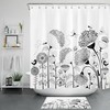 Flower And Insect Abstract Print Shower Curtain For Bathroom
