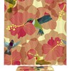 Flower Background With Hummingbirds Print Shower Curtain, Waterproof Bathroom Decor