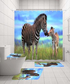 Flower Basket Eggs Grassland Waterproof Shower Curtain Springtime Decoration For Bathroom