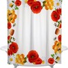 Flower Bee Hive Shower Curtain - Poppy Daisy Fabric Bath Curtain for Your Home