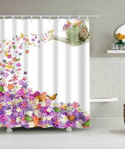 Flower Butterfly Shower Curtain - Cute Design With Flowery Style For A Soft And Soothing Bathroom Look