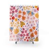 Flower Butterfly Shower Curtain, Warm Bathroom Decor for Spring Art Lovers