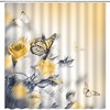 Flower Butterfly Yellow Rose Shower Curtain: Bring In The Nature Into Your Bathroom