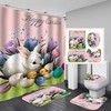 Flower Easter Bunny Print Waterproof Shower Curtain for a Festive Dcor