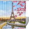 Flower Eiffel Tower Paris Fabric Shower Curtain