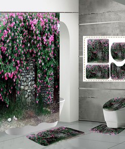 Flower Fence Waterproof Garden Shower Curtain - Perfect For Home Bathroom