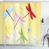 Flower Field And Sun Dragonfly Shower Curtain For A Sunny Bath