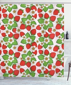 Flower Field Dragonfly Print Shower Curtain for Spring Bathroom 