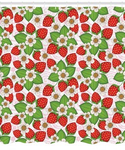 Flower Field Dragonfly Print Shower Curtain for Spring Bathroom