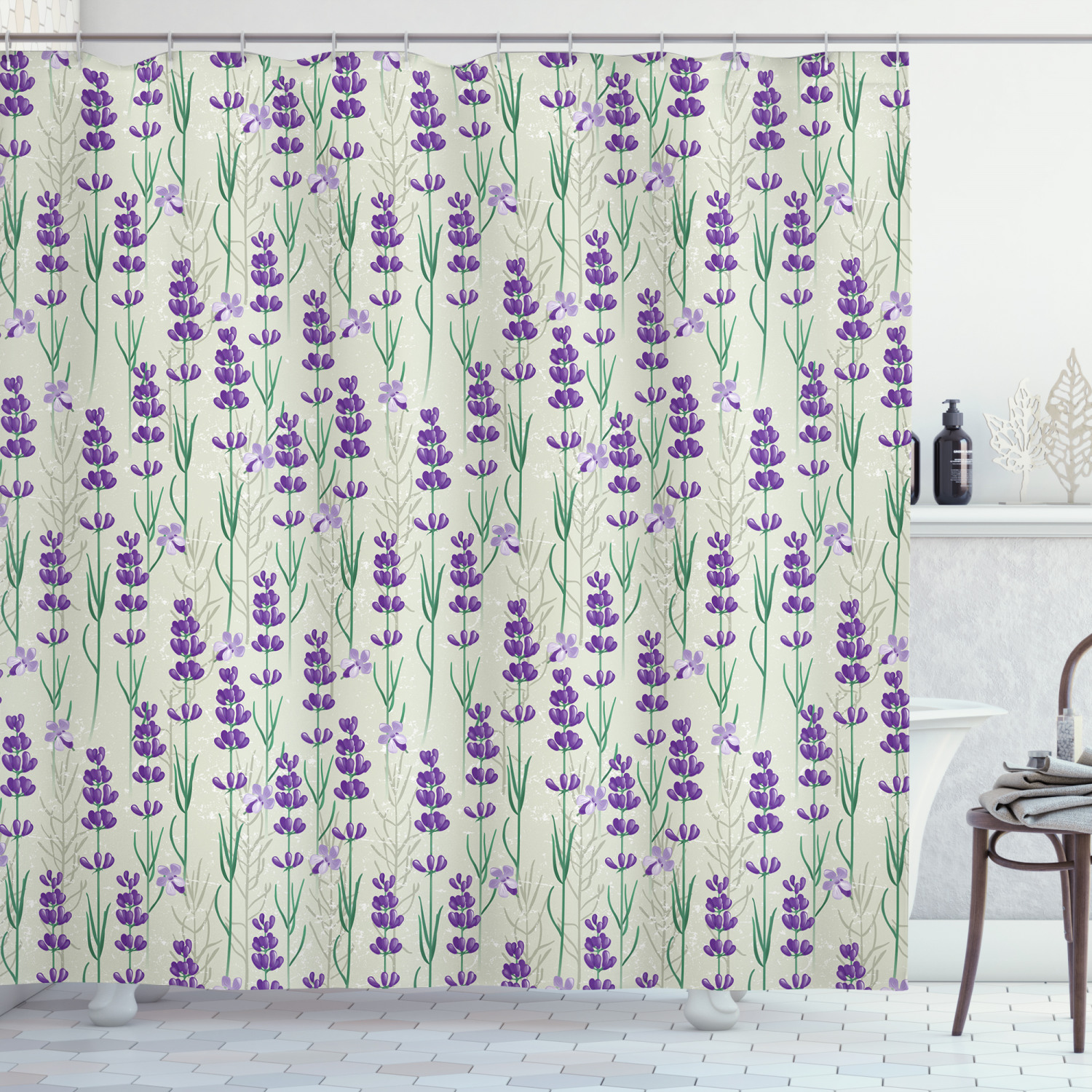 Flower Field Herbs Botanical Leaf Shower Curtain - Image 3
