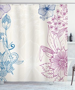 Flower Field Spring Art Print Floral Shower Curtain, Create A Relaxing Bathroom Atmosphere 