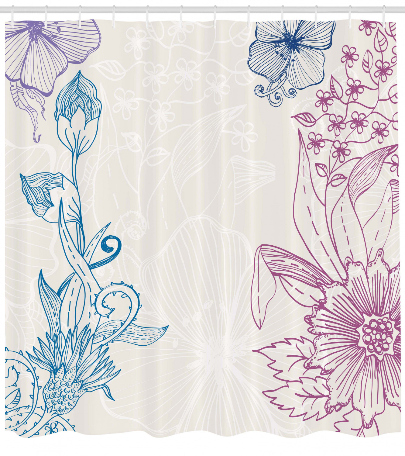Flower Field Spring Art Print Floral Shower Curtain, Create A Relaxing Bathroom Atmosphere