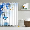 Flower Garden Butterfly Shower Curtain - Delicate Design Perfect For A Nature Themed Bathroom