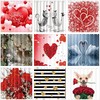 Flower Heart Animal Waterproof Fabric Shower Curtain for Bathroom Decor