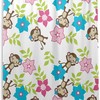 Flower Monkey Print Waterproof Fabric Shower Curtain for Modern Bathroom Decor