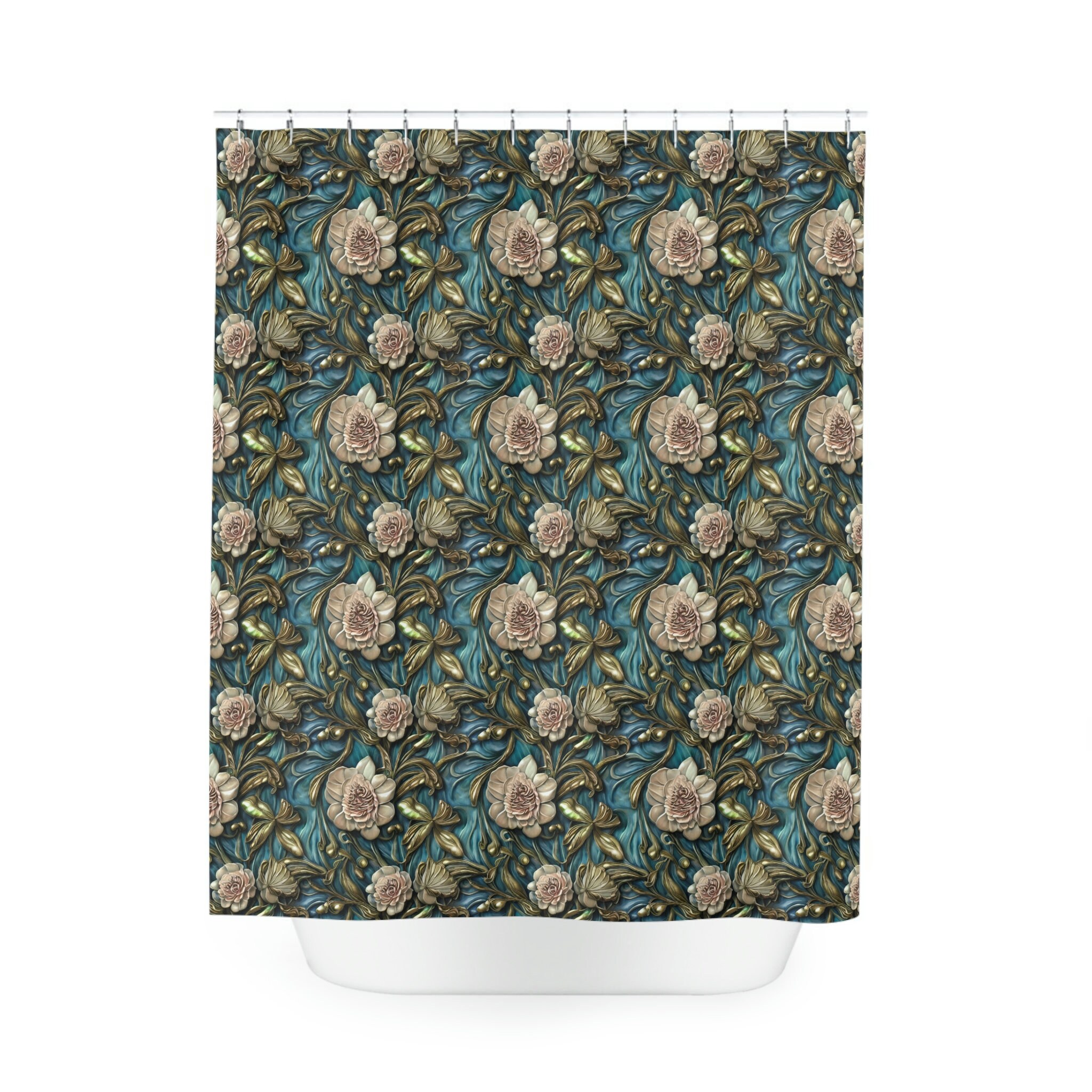 Flower Pattern Shower Curtain, Simple And Elegant Addition To Your Bathroom