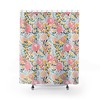 Flower Patterned Bathroom Accessories, Watercolor Shower Curtain Set With Hooks