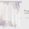 Flower Plant Floral Shower Curtain With Garden Flowers Design - Minimalist Waterproof Washable Bath Curtain