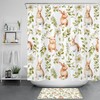 Flower Rabbit White Botanical Leaf Shower Curtain Set