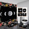 Flower Shower Curtain with Starry Moon Theme 