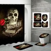 Flower Skull Books Fabric Shower Curtain - Vintage Flower Bathroom Decor