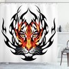 Flower and Skull Tattoo Print Shower Curtain for Bathroom