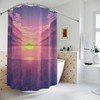 Flower and Sun Sunrise Sunshine Shower Curtain - Waterproof Fabric with Vintage Inspiration and Summer Design
