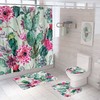 Flowering Cactus Waterproof Shower Curtain 