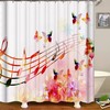 Flowers, Butterflies, And Musical Notes Shower And Bath Curtain Set