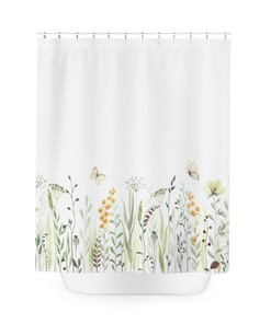 Flowers Butterfly Printed Shower Curtain - Monarch Butterfly Bathroom Decor