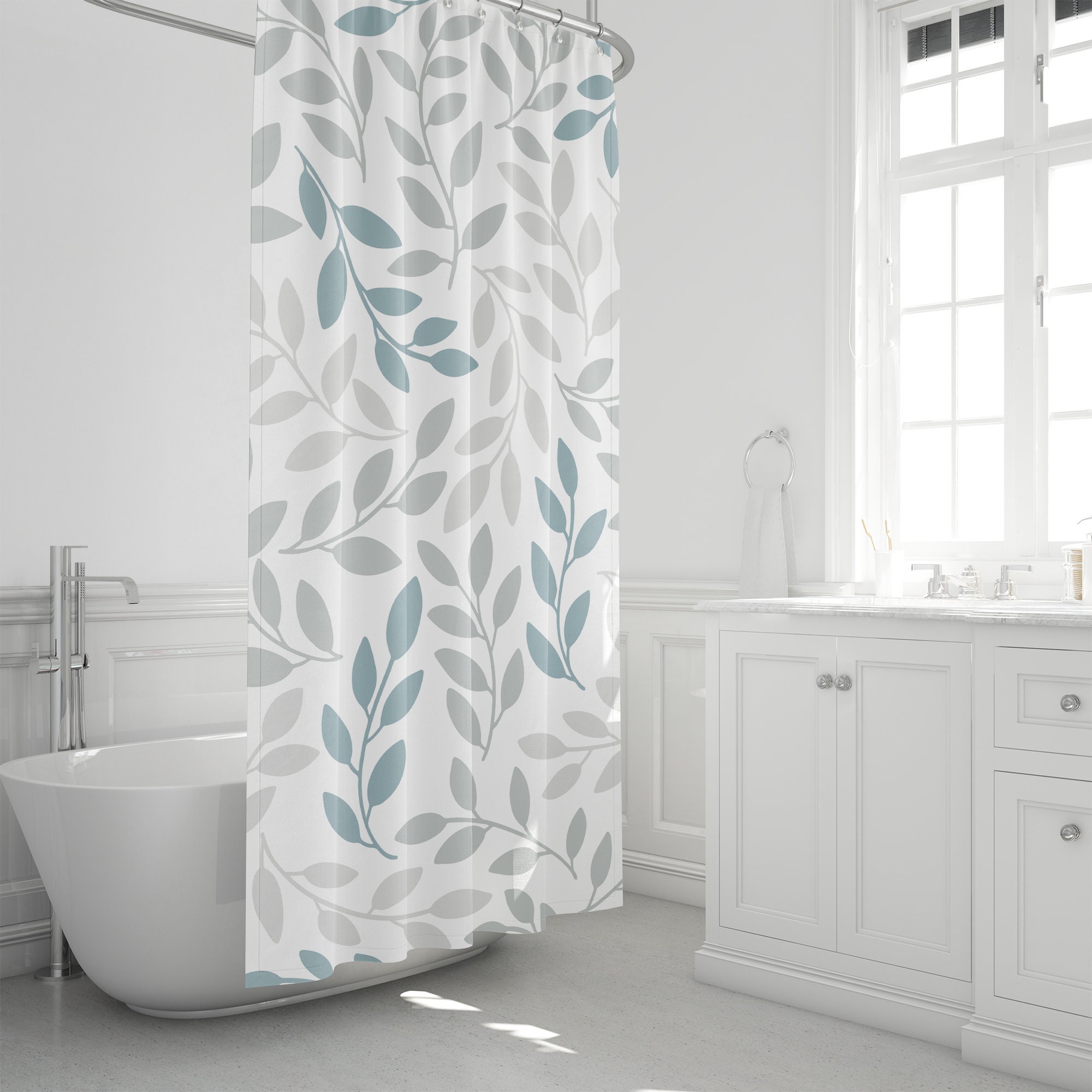 Flowers Floral Spring Shower Curtain for Bathroom Accessory