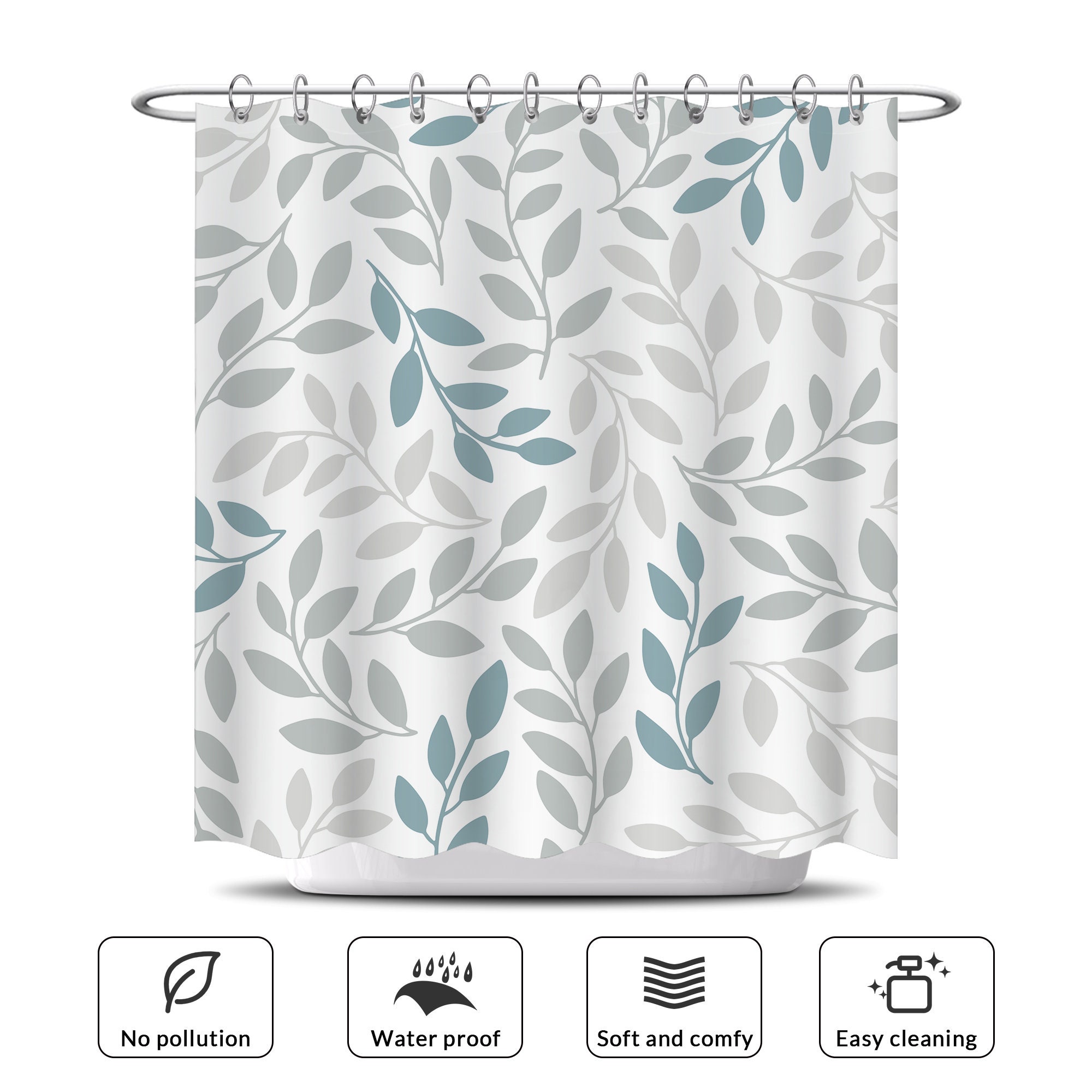 Flowers Floral Spring Shower Curtain for Bathroom Accessory