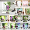 Flowers On Zen Garden With Leisure Spa Fabric Shower Curtain - Waterproof