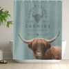 Fluffy Cow Bath Decor Shower Curtain - Rustic Cattle Farmhouse Curtain With Burlap Grain Sack Effect