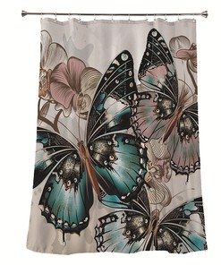 Fluttering Butterflies Illustration Fashion Shower Curtain 