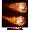 Flying Baseball Waterproof Shower Curtain - Sports Themed Curtain For Your Bathroom