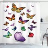 Flying Butterflies Print Colorful Shower Curtain For Whimsical Bathroom Decor