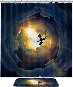 Flying Dragon Waterproof Shower Curtain - Mythical Shower Curtain For Your Bathroom