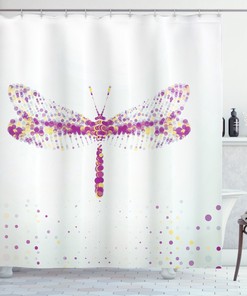 Flying Dragonfly Shower Curtain For Garden-Inspired Bathroom