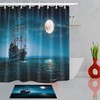 Flying Dutchman Pirate Ship Shower Curtain - Waterproof Fabric Curtain With Classic Pirate Ship Design