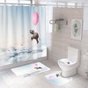 Flying Elephant Print Shower Curtain Set Cover for a Unique and Playful Bathroom Decor
