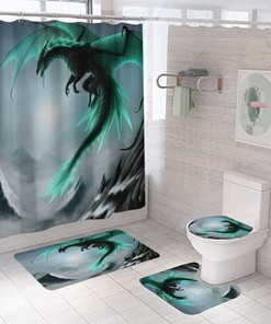 Flying Green Dragon Shower Curtain For A Majestic Bathroom