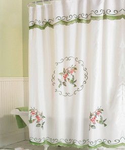 Flying Hummingbird Shower Curtain - Spring Blooms Flowers Bath Curtain Featuring a Melodic Theme