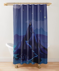 Flying Hummingbird Shower Curtain by Melody - Spring Blooms Flowers Bath Curtain Design