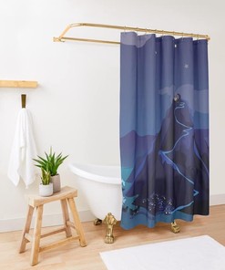 Flying Hummingbird Shower Curtain by Melody - Spring Blooms Flowers Bath Curtain Design