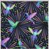Flying Hummingbirds On Dark Shower Curtain - Waterproof Bath Curtain With Metal Grommet Holes And Stylish Design