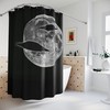 Flying Saucer And Moon Shower Curtain - Creative And Waterproof Fabric Shower Curtain
