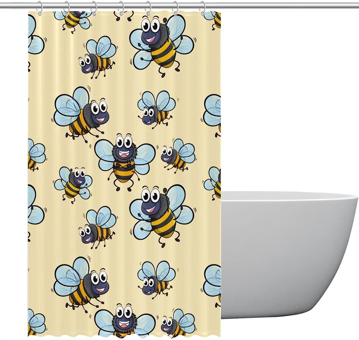 Flyinghorse Bee Body Shower Curtain - Waterproof Bath Stall Size for Hotel Bathroom Curtains