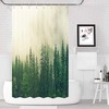 Fog Pine Trees Small Shower Curtain - Waterproof Fabric Curtain With Foggy Forest Design For Your Bathroom
