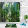 Foggy Tropical Jungle Floral Shower Curtain for Bathroom